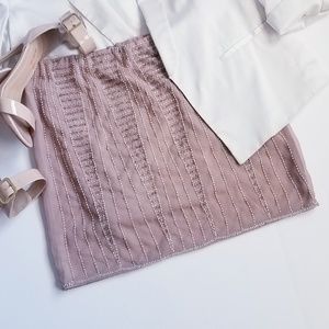 LC Lauren Conrad | Mini Beaded Chiffon Skirt (A41)